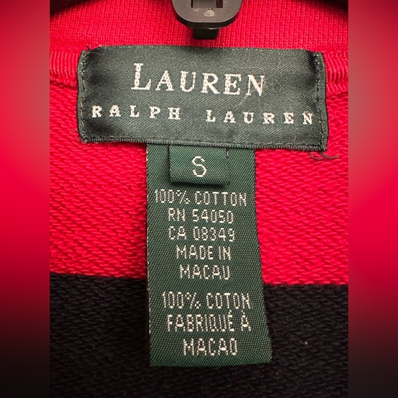 VTG Lauren Ralph Lauren Anchor Crest 1/4 Zip Sailing Sweater Nautical Womens S - Picture 8 of 9